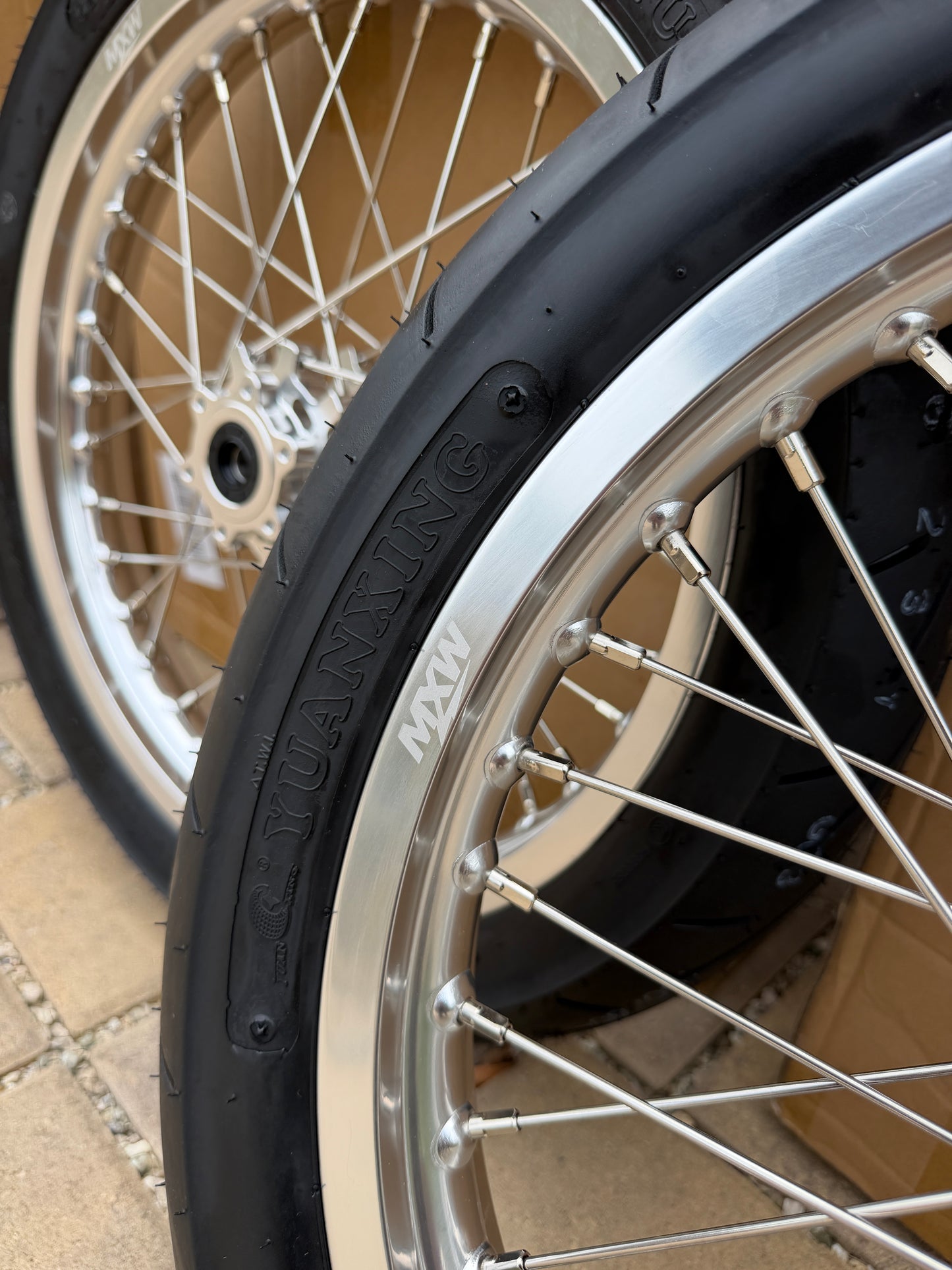 Mxw Supermoto wheelset all chrome talaria Mx3/4 and Xxx