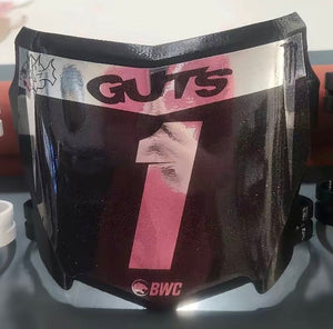 Glossy Motocutz plate with decal